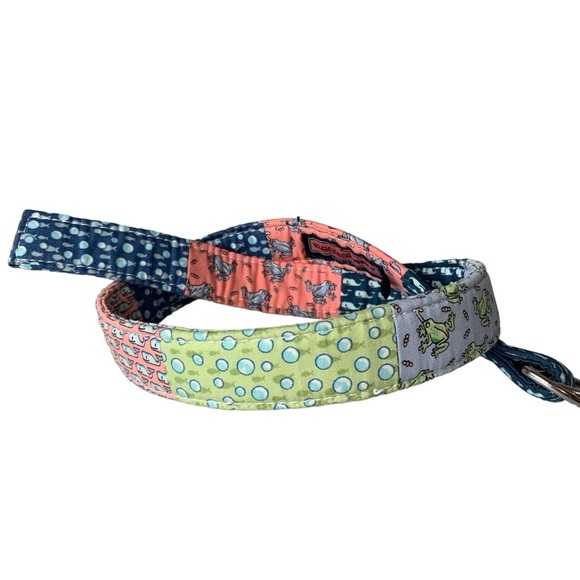 Vineyard Vines by Shep & Ian cotton patchwork belt w whale, fish & frogs. Size S - Picture 3 of 6